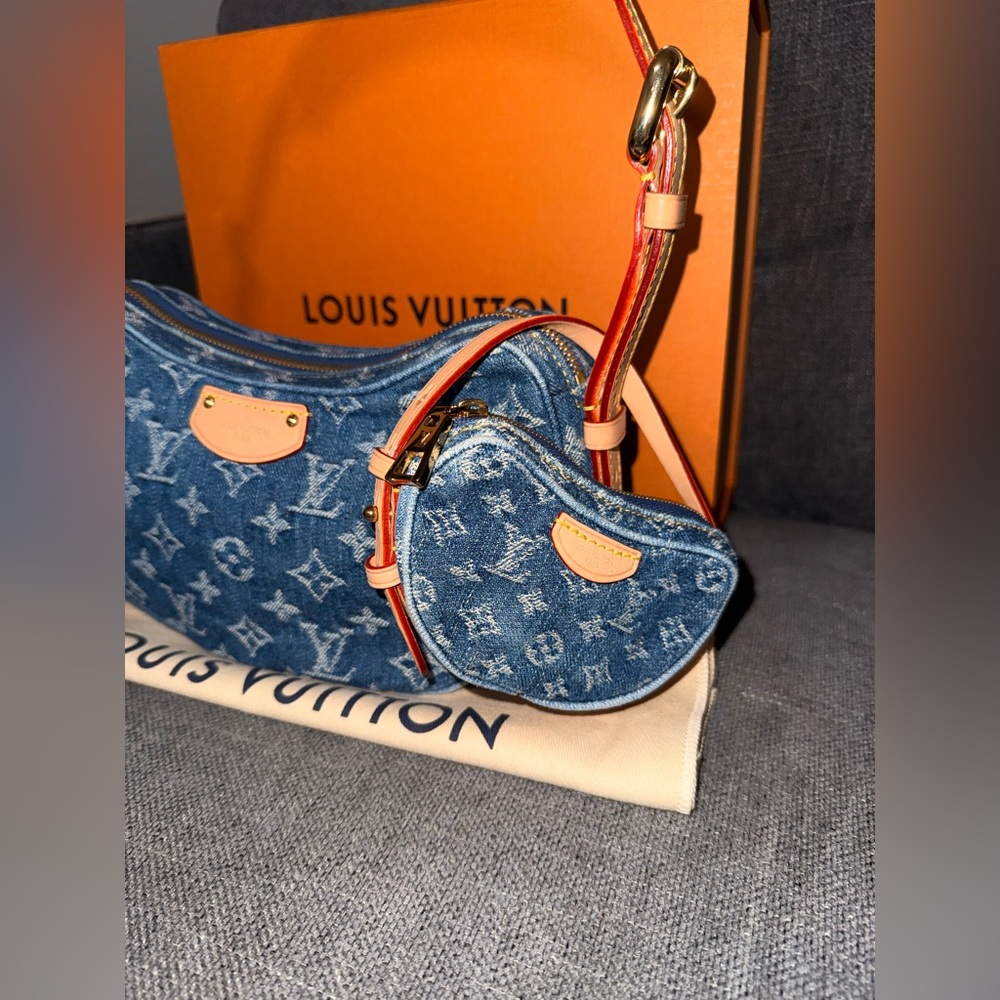 Louis Vuitton Croissant remix monogram denim 2 way bag - Picture 2 of 6